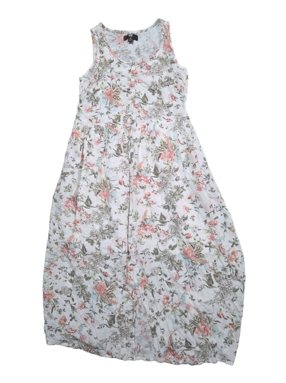 Y2K Cottagecore Frye Floral Button-up Maxi Dress with Pockets